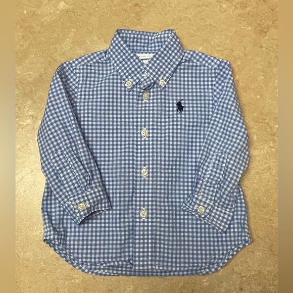 Ralph Lauren Childrenswear Baby Boys Gingham Cotton Poplin Shirt - 9 Month - Picture 3 of 5
